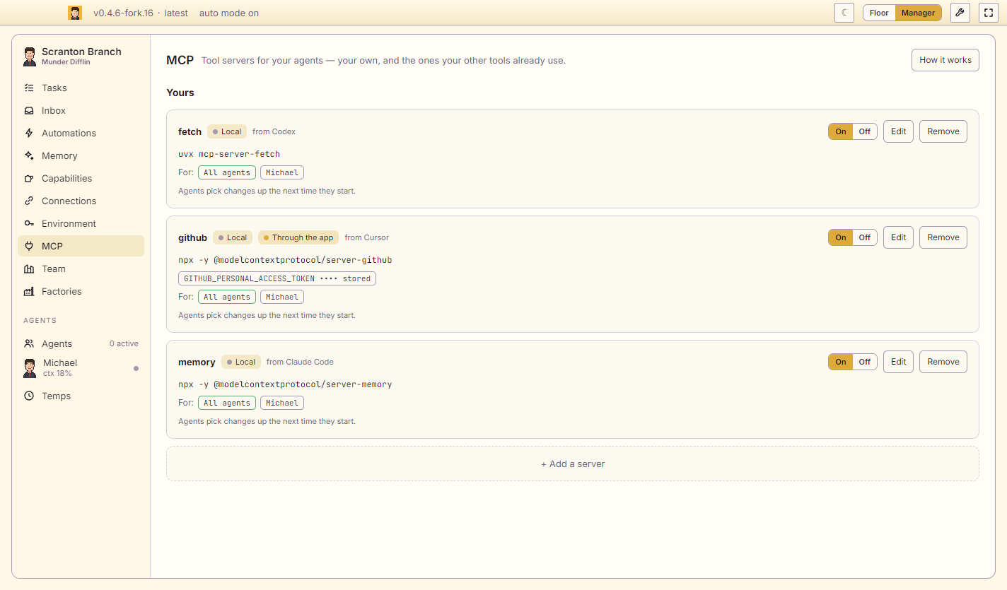 MCP: servers imported from Codex, Cursor and Claude Code